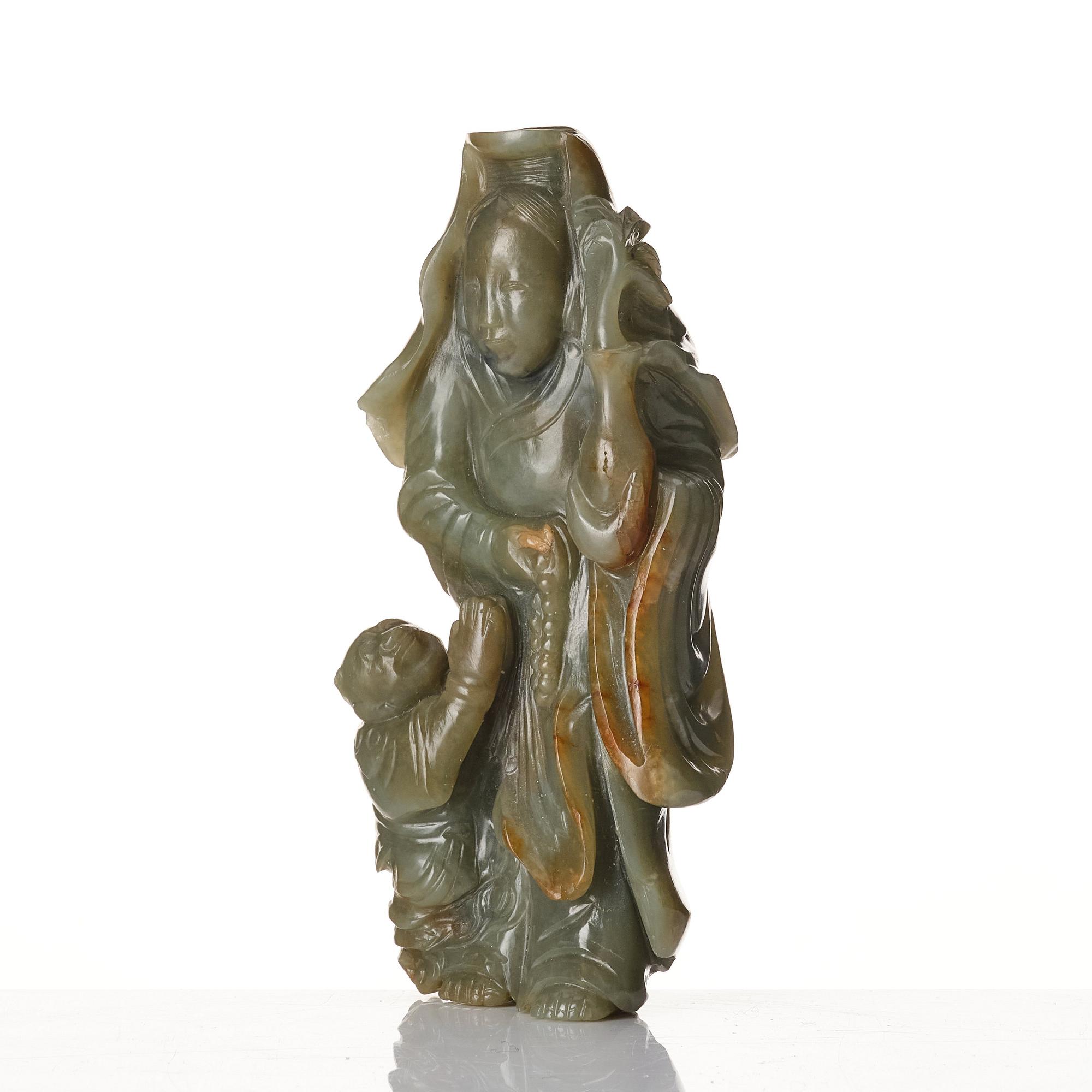 Skulptur, nefrit. Qing dynastin, 1800-tal.