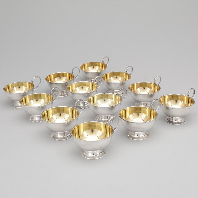 PUNSCHKOPPAR , silver, 12st, GAB, 1959, Vikt ca 396g.