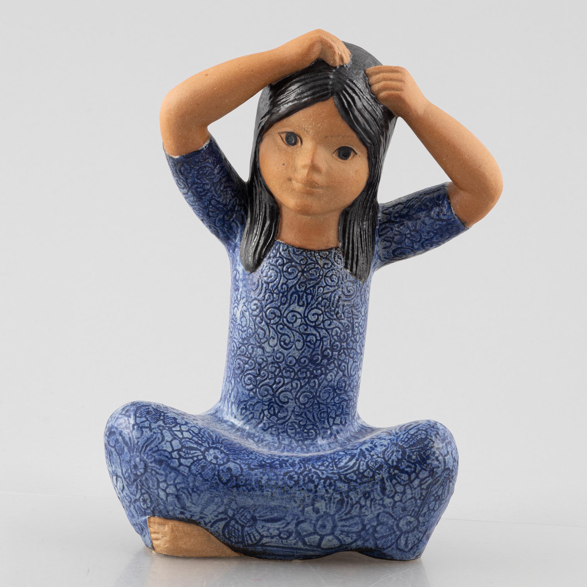 Lisa Larson, skulptur, stengods, "Thailändska", Gustavsberg,.