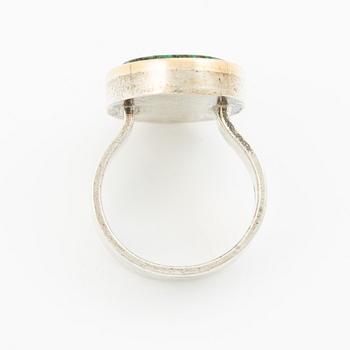 Anders Högberg, ring, sterlingsilver med grön/blå sten, Göteborg 1987.
