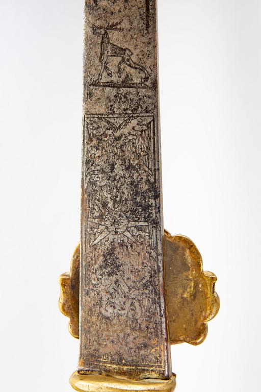 A German hunting sword Hirschfanger, first half / mid 18th century.