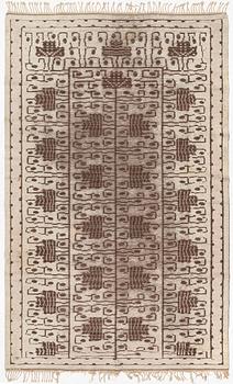 Märta Måås-Fjetterström, A 'Skvattram' carpet, knotted pile in relief, ca 365 x 228 cm, signed AB MMF.