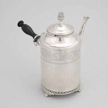 A Swedish Late Gustavian Silver Coffee Pot, mark of Olof Hellbom, Stockholm 1798.