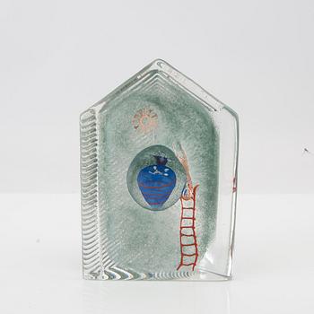 Bertil Vallien, glass sculpture, signed Kosta Boda.