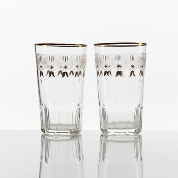 A set of 17 Swedish Kosta 'Junior' glasses, 20th Century.
