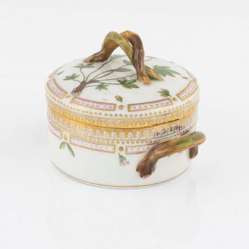 A porcelain lidded box, Royal Copenhagen, 'Flora Danica', Denmark, 1950-1984.