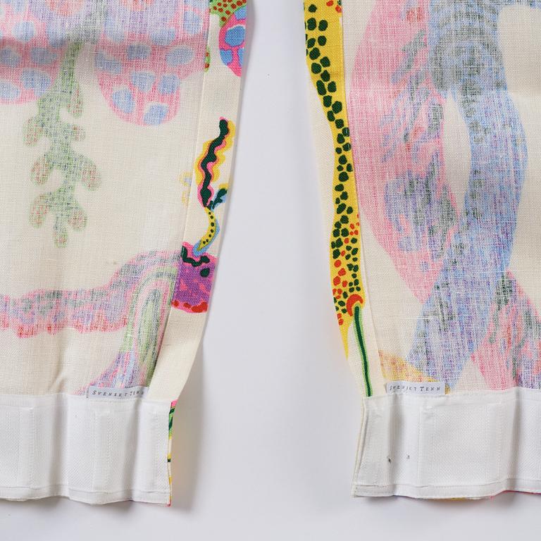 Josef Frank, a pair of linen curtains, 'Hawaii', Svenskt Tenn, Sweden.