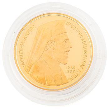 Guldmynt, Cypern, Archbishop Makarios, 50 Pund, 1977.
