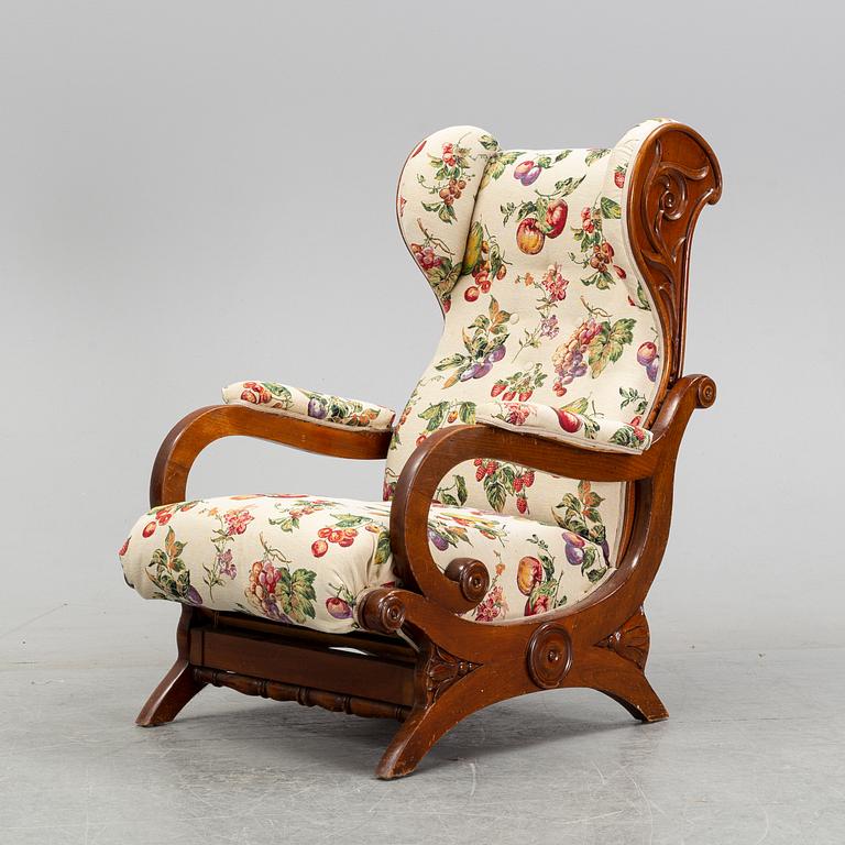 A late Empire easy chair, mid 19th century.