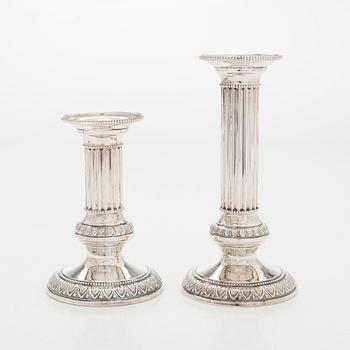 A set of four silver candlesticks, Kultateollisuus oy, Turku, 1968 and 1988.