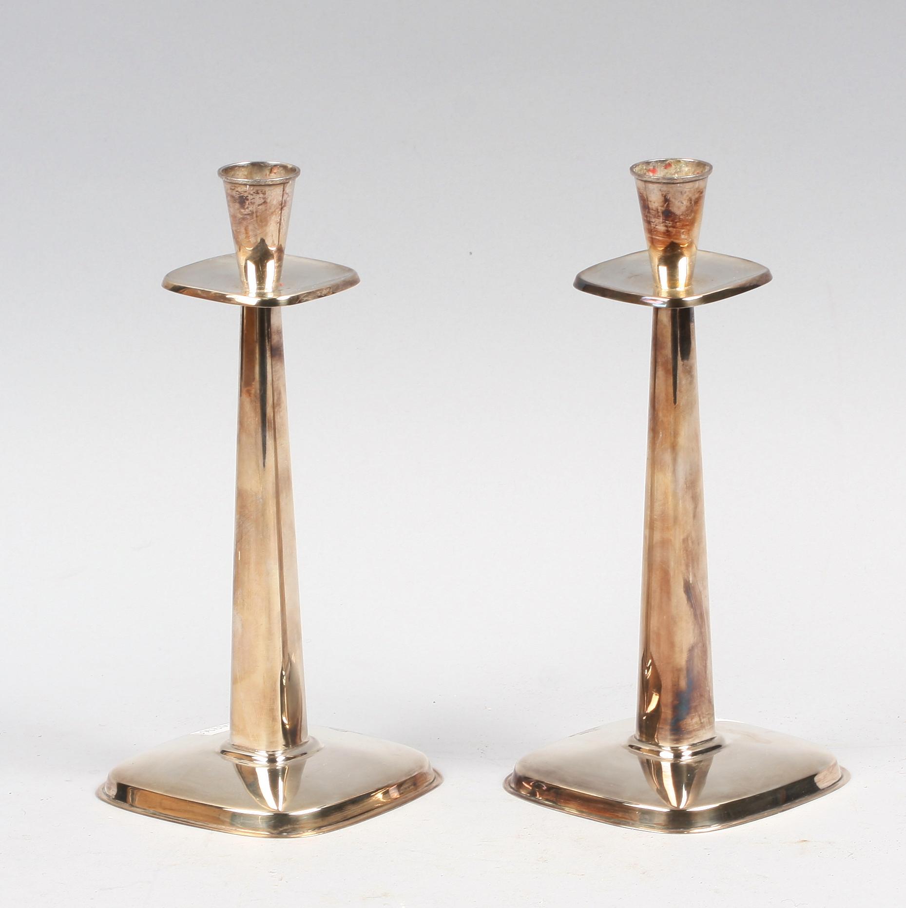 LJUSSTAKAR, ett par, silver, Göteborg 1963.