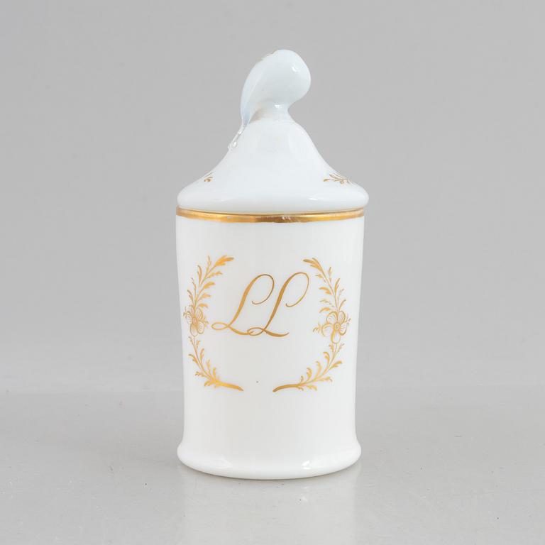 Stop med lock, flussglas. Möjligen Strömbäck, omkring år 1800.