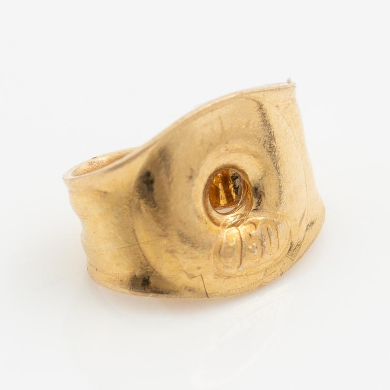 Örhängen, Mandelstam, 18K guld med briolettslipad limekvarts, peridot och briljantslipade diamanter.