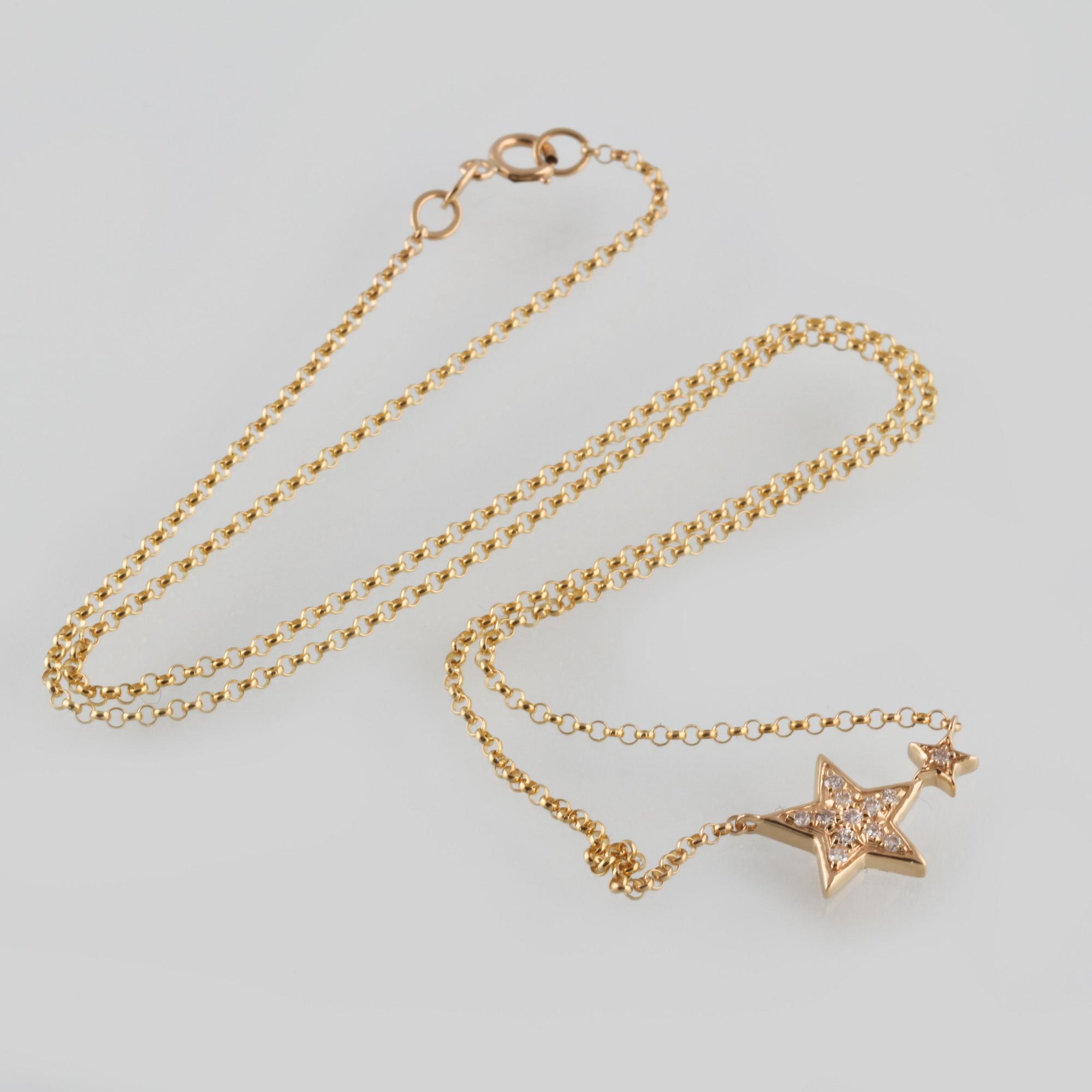 COLLIER, 18K guld med briljantslipade diamanter ca 0.10 ct. Vikt 2,3 gram.