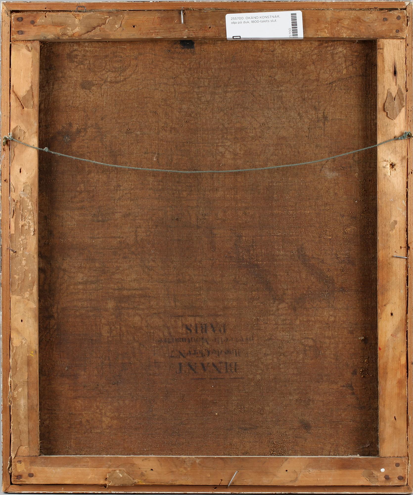 OKÄND KONSTNÄR, olja på duk, 1800-talets slut.