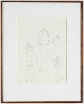 ROGER RISBERG, indian ink on paper, 1999, signed RR.