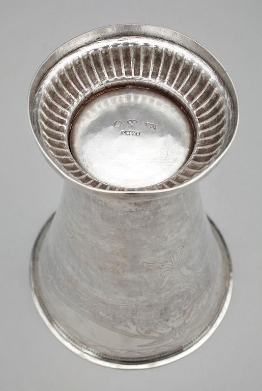 BÄGARE, silver, Lars Boye, Stockholm, 1794. Vikt ca 413 gram.