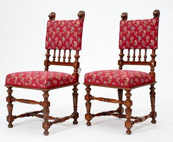 STOLAR, ett par, nyrenässans, 1800-talets slut.