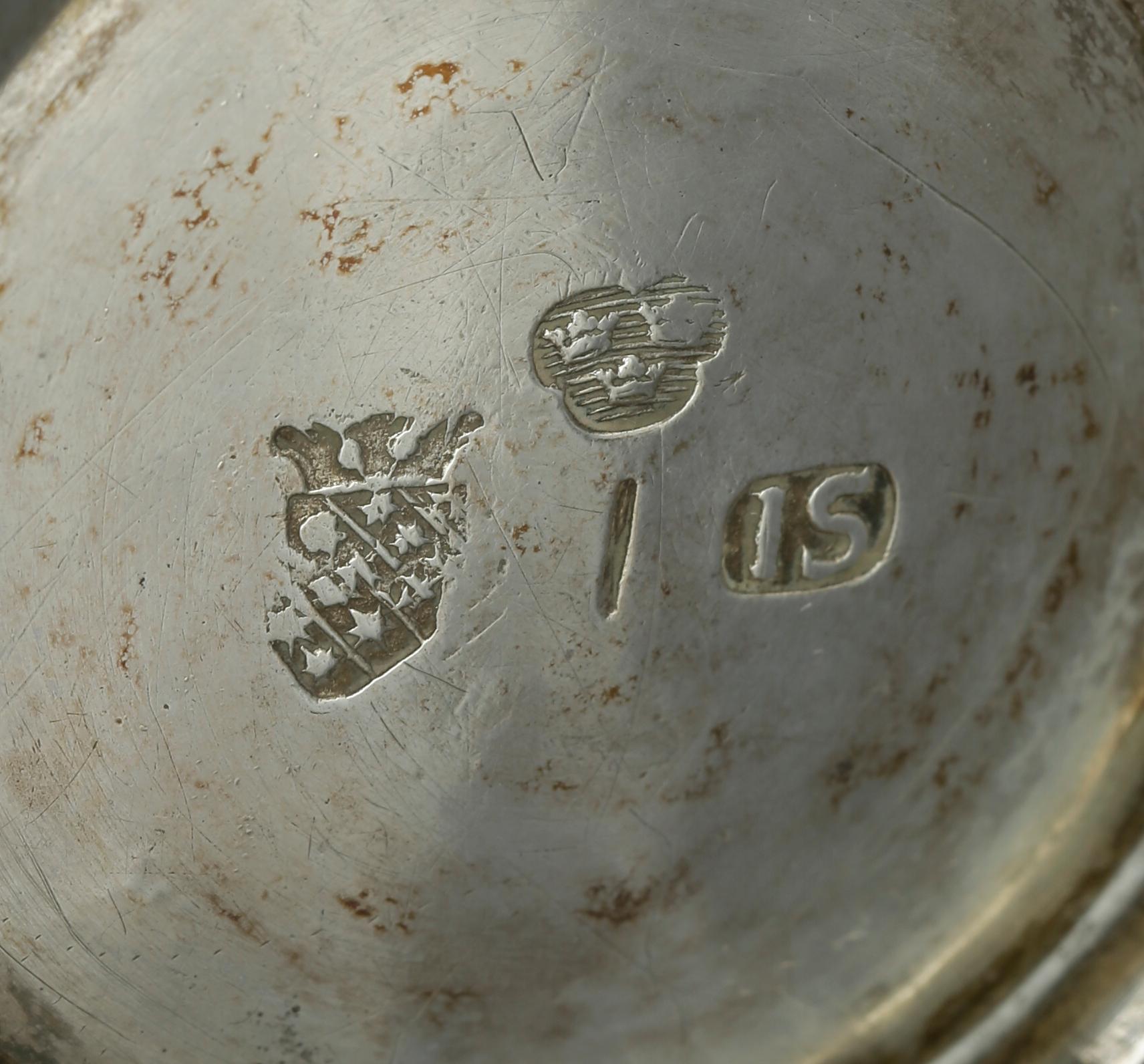 BÄGARE, 2 st, silver, bland annat Johan Söderdahl, Söderköping, 1767. Vikt ca 152 gram.