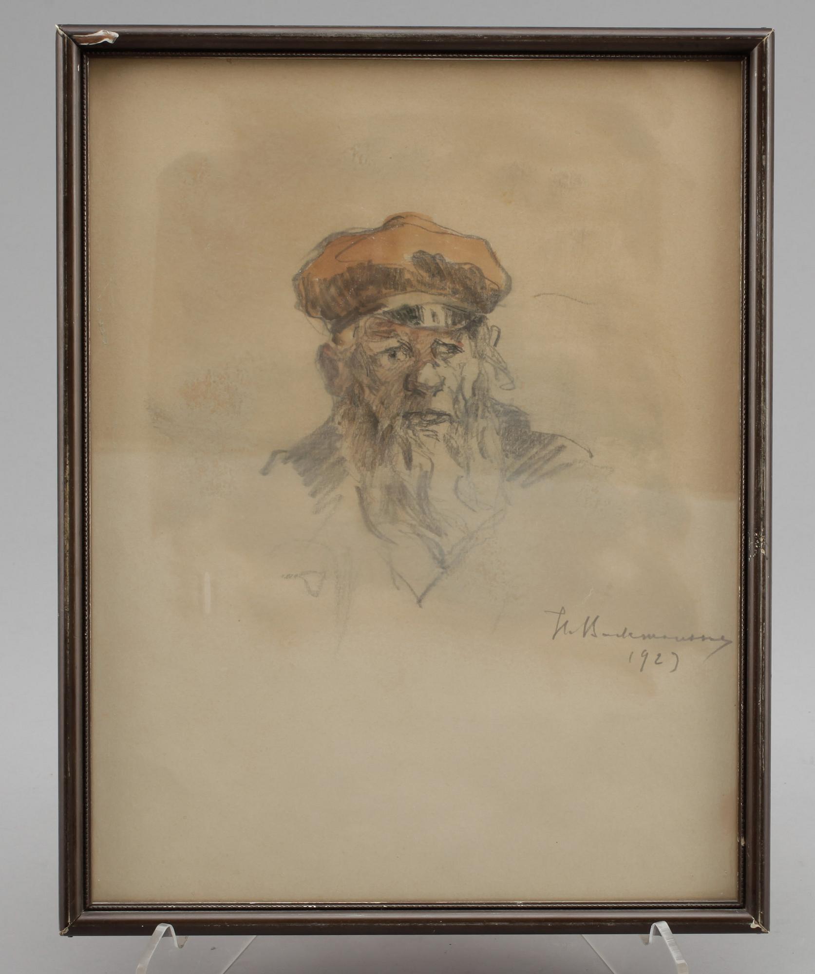 HUGO BACKMANSSON, teckning, signerad och daterad 1929.