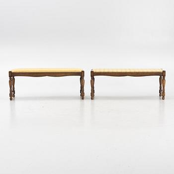 Benches, a pair, first half of the 20th century.