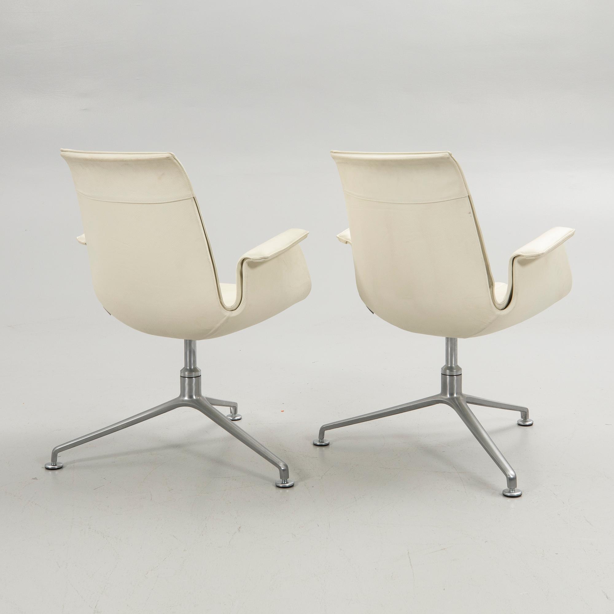 Preben Fabricius & Jørgen Kastholm, Chairs, a pair, "Tulip 6727", Walter Knoll, 20th century.
