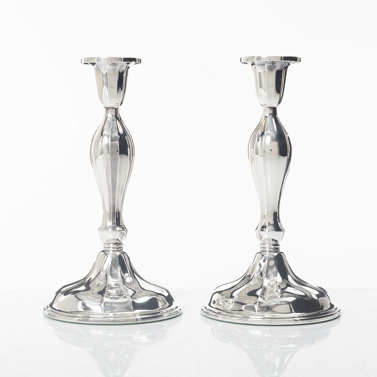 Thorvald Marthinsen, ljusstakar, ett par, silver, Tönsberg, Norge 1900-tal.