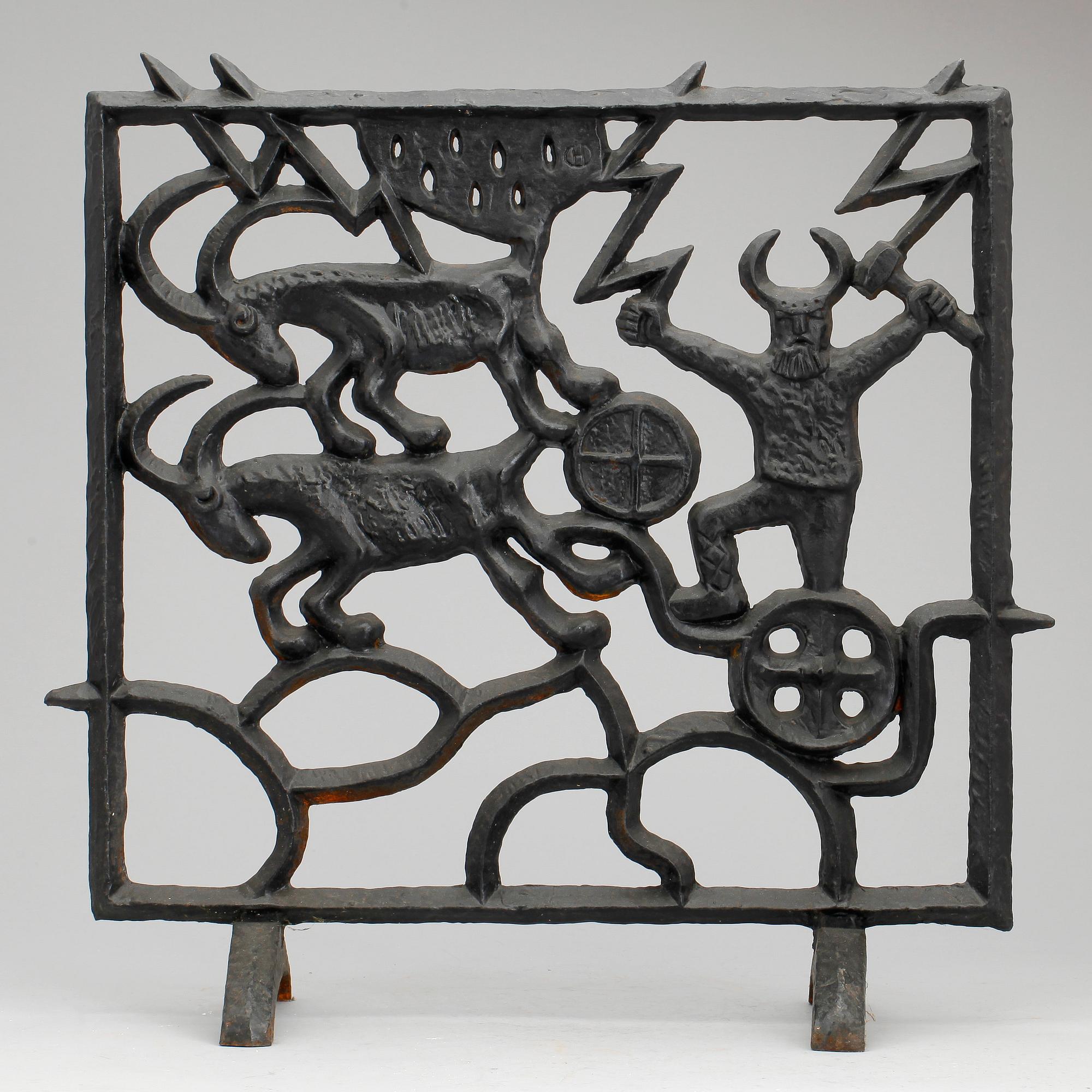 GNISTSKYDD, gjutjärn, Olle Hermansson, Husqvarna, 1960-tal.