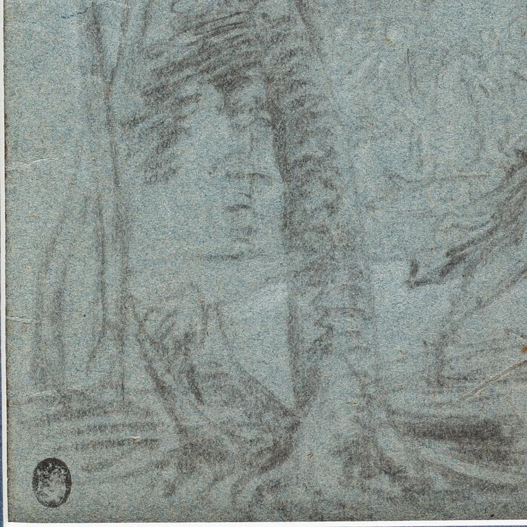 GIOVANNI ANTONIO PELLEGRINI, circle of. Unsigned. Crayon, image 27.5 x 27.5 cm.