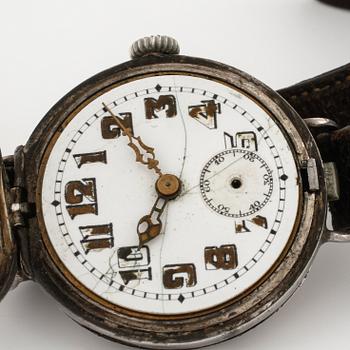 WRISTWATCH, so called hunting watch, case marked "GS", 35 mm.