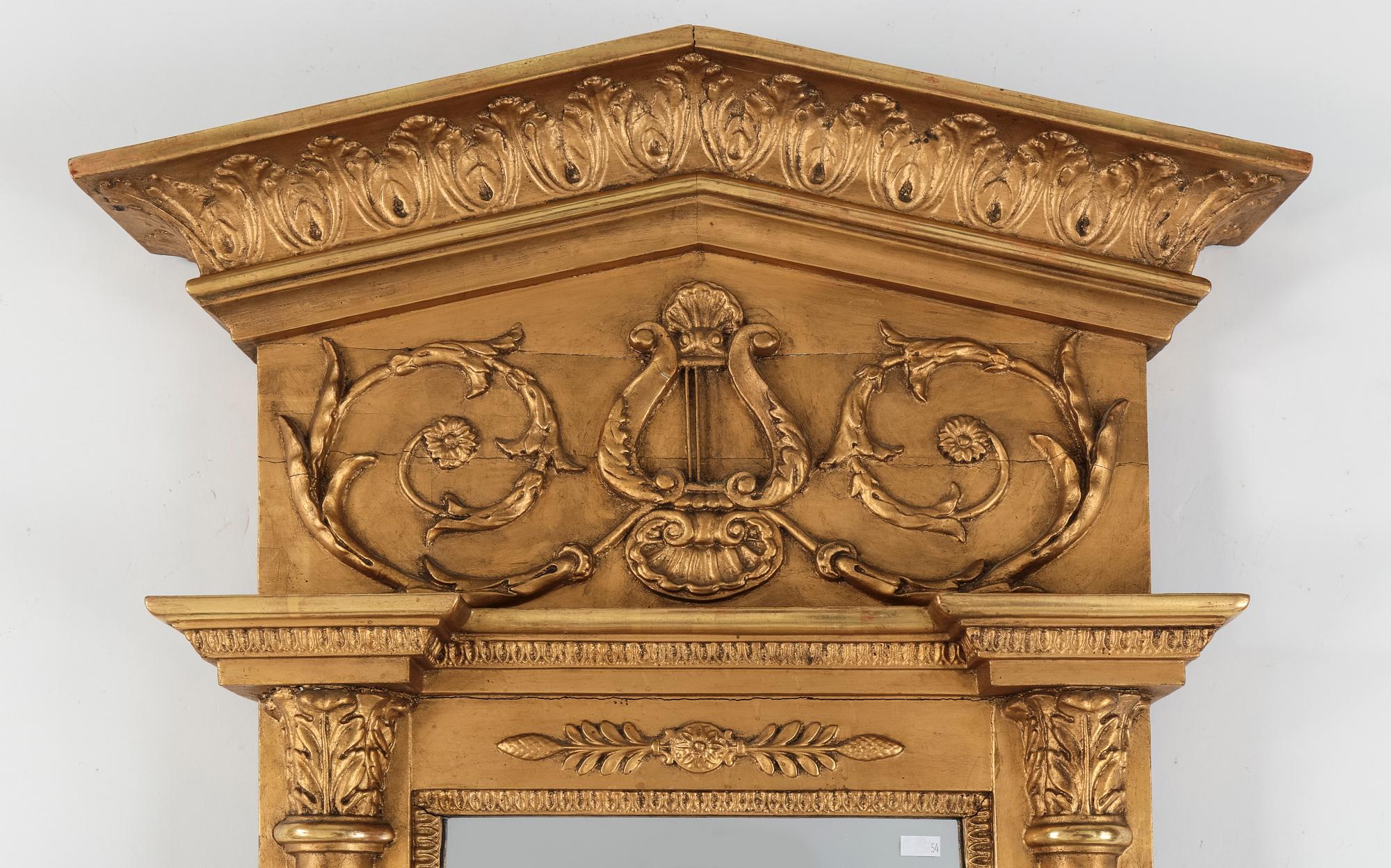 SPEGEL, empire, Johan Martin Berg (1772-1852), Göteborgs Hallstämpel, tidigt 1800-tal.