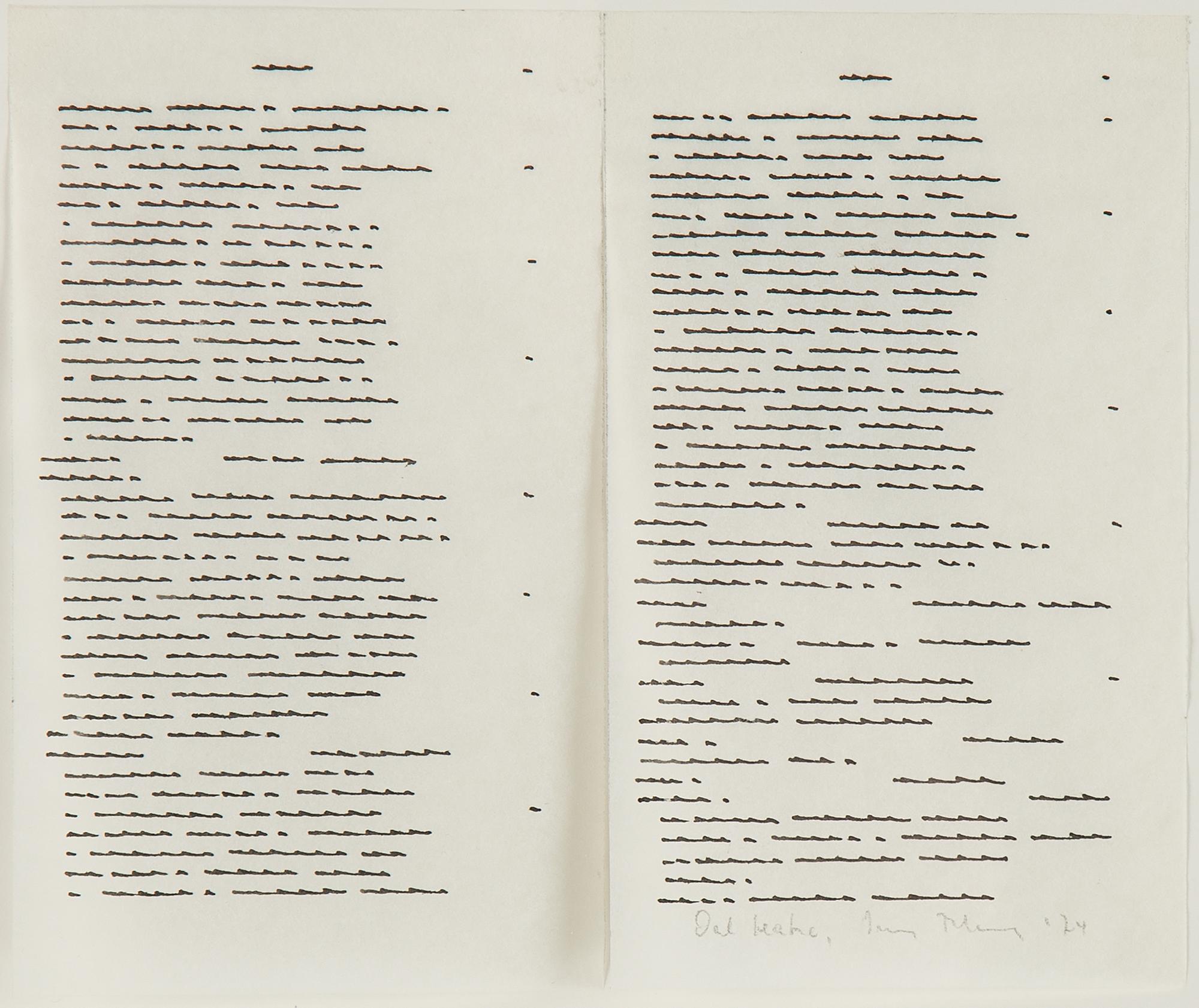 Irma Blank, indian ink on paper, signed and dated -74.