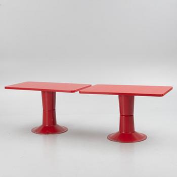 Yrjö Kukkapuro, a pair of 'Saturnus' tables and eight chairs, Haimi, Finland, 1970's.