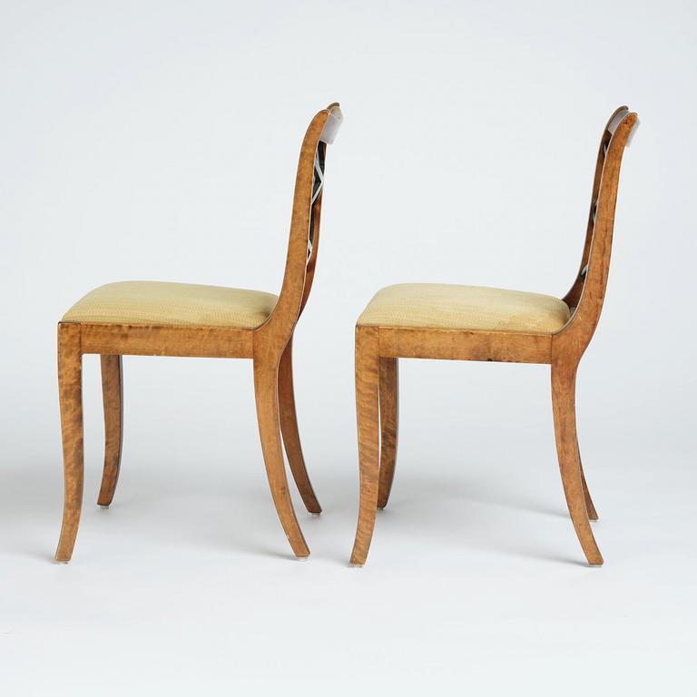 Carl Malmsten, a pair of chairs, Swedish Grace, Svenska Möbelfabrikerna Bodafors, 1920s,.