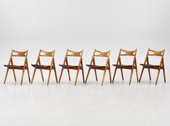 Hans J. Wegner, Six model CH-29 chairs Carl Hansen & Søn, mid-20th century.