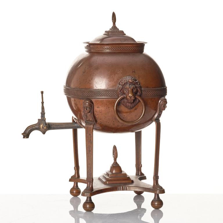 A Empire copper Samovar, early 19th century.