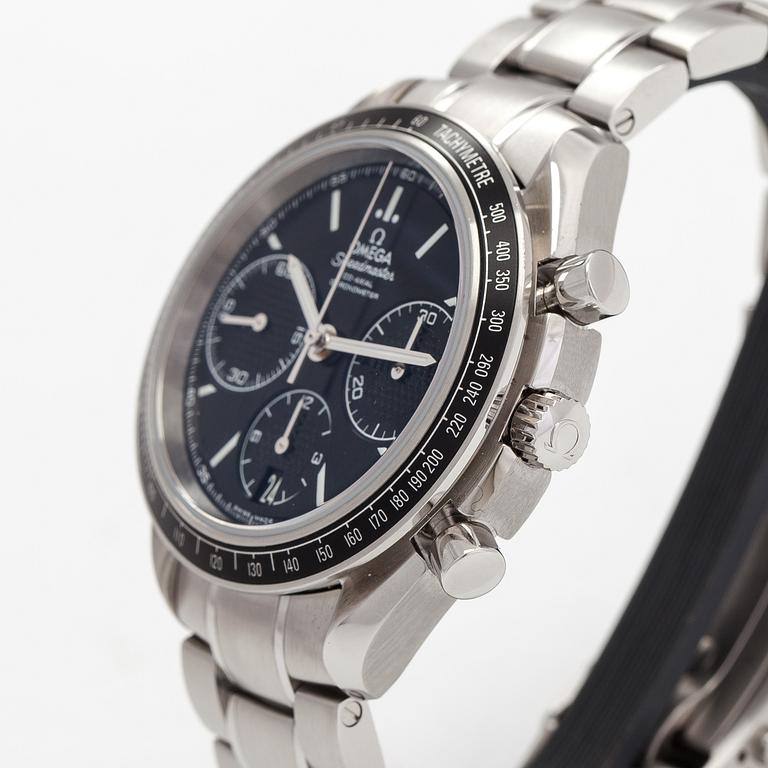 Omega Speedmaster, Racing, co-axial, chronometer, rannekello, 40 mm.