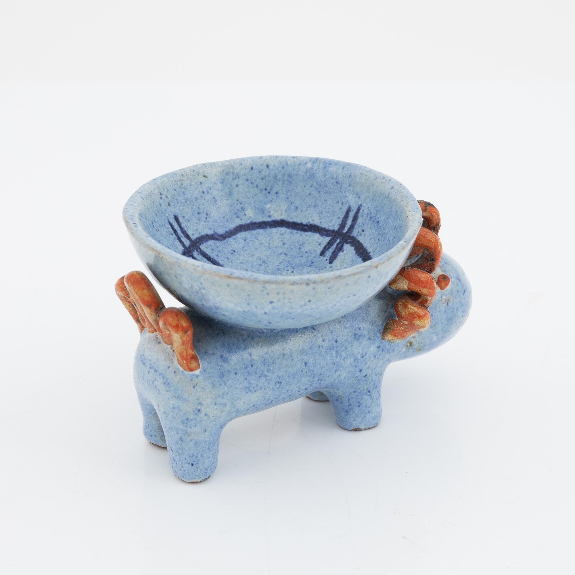 Kitty Rix, an earthenware figurine/salt cellar, Wiener Werkstätte, Austria.