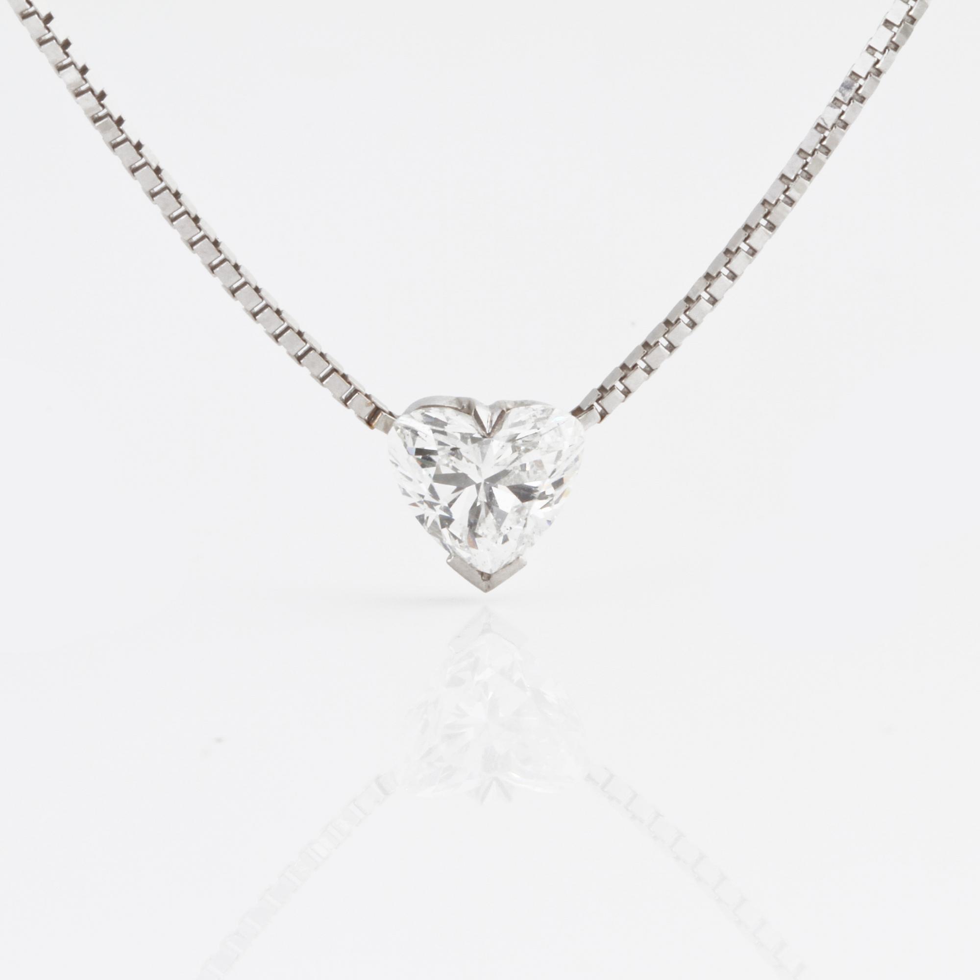 HALSBAND, med hjärtslipad diamant ca 1.00 ct,  Balestra Italien.