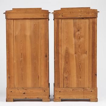 A pair of Swedish Empire mahogany bibliothèques, Stockholm, early 18th century.