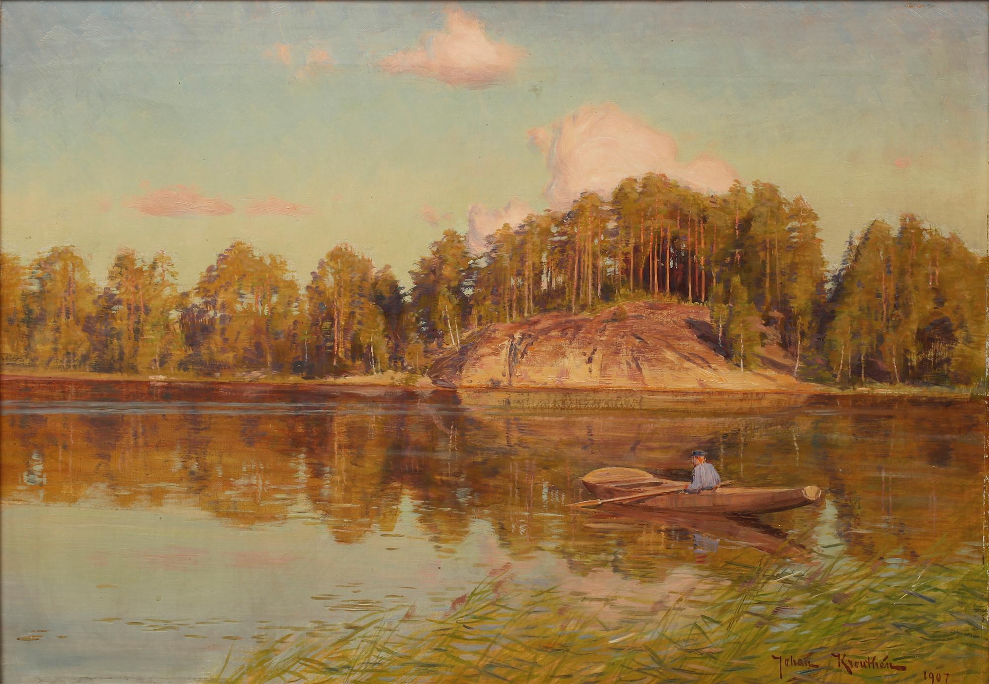 JOHAN KROUTHÉN, olja på duk, sign och dat 1907.