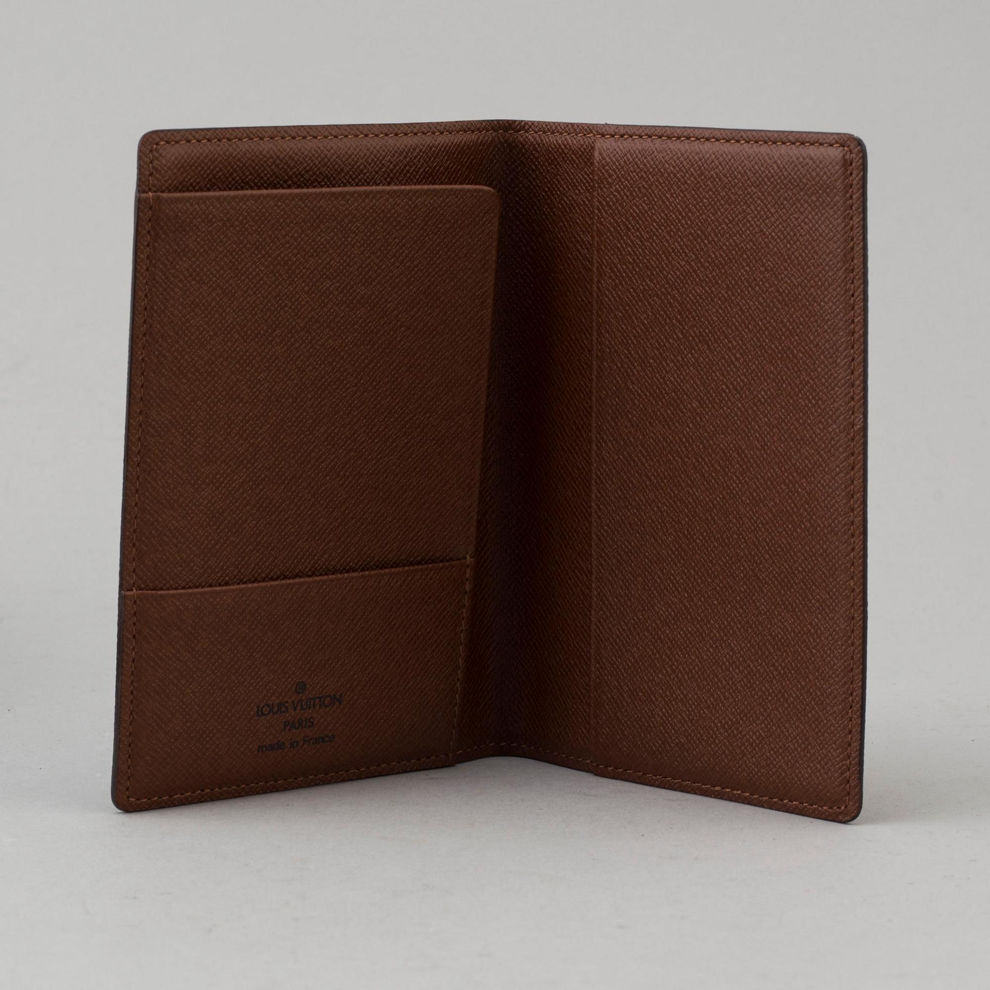 LOUIS VUITTON, "PASSPORT COVER" & "TOILETRY POUCH 15"  passport case and toiletbag.