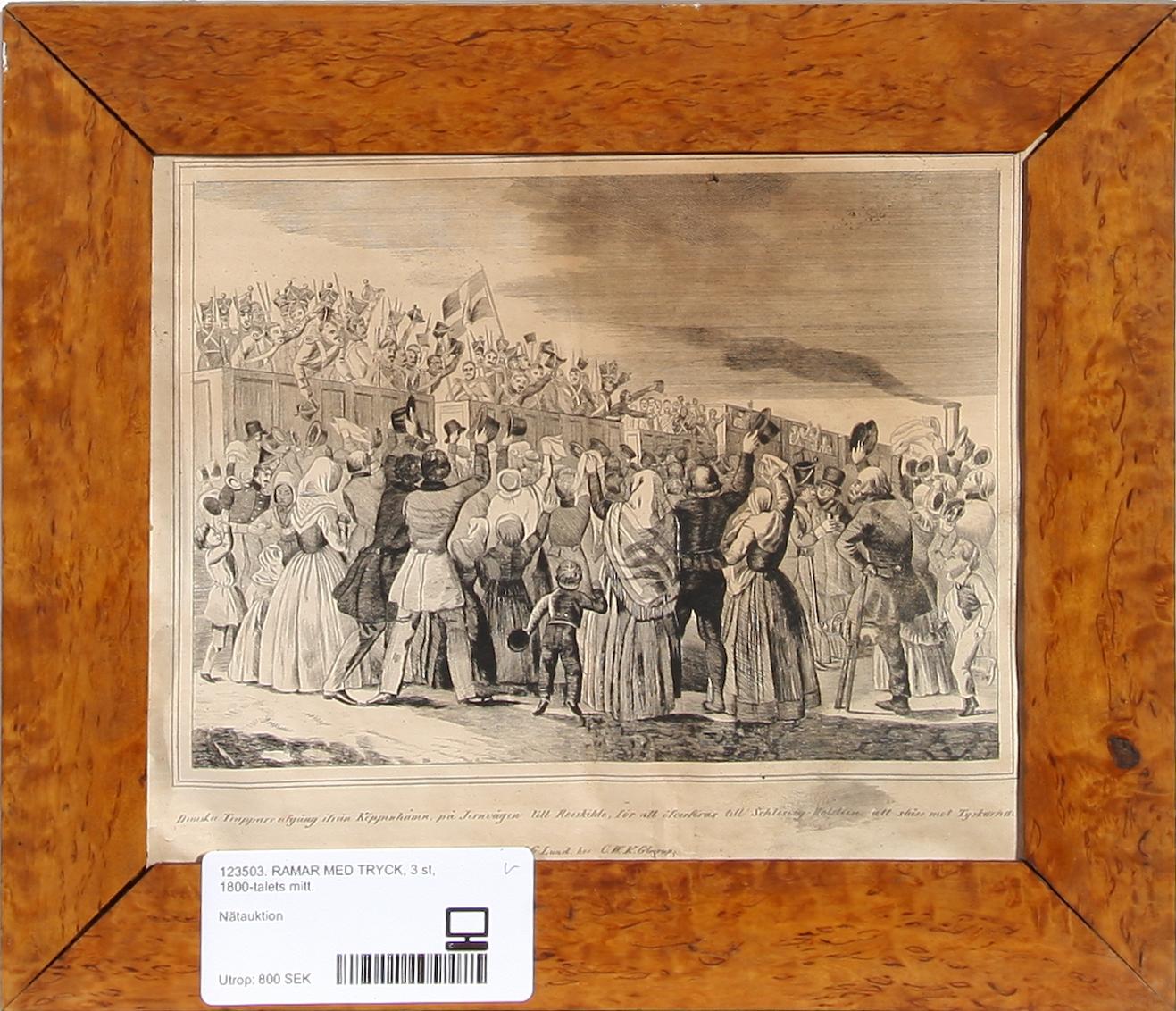 RAMAR MED TRYCK, 3 st, 1800-talets mitt.