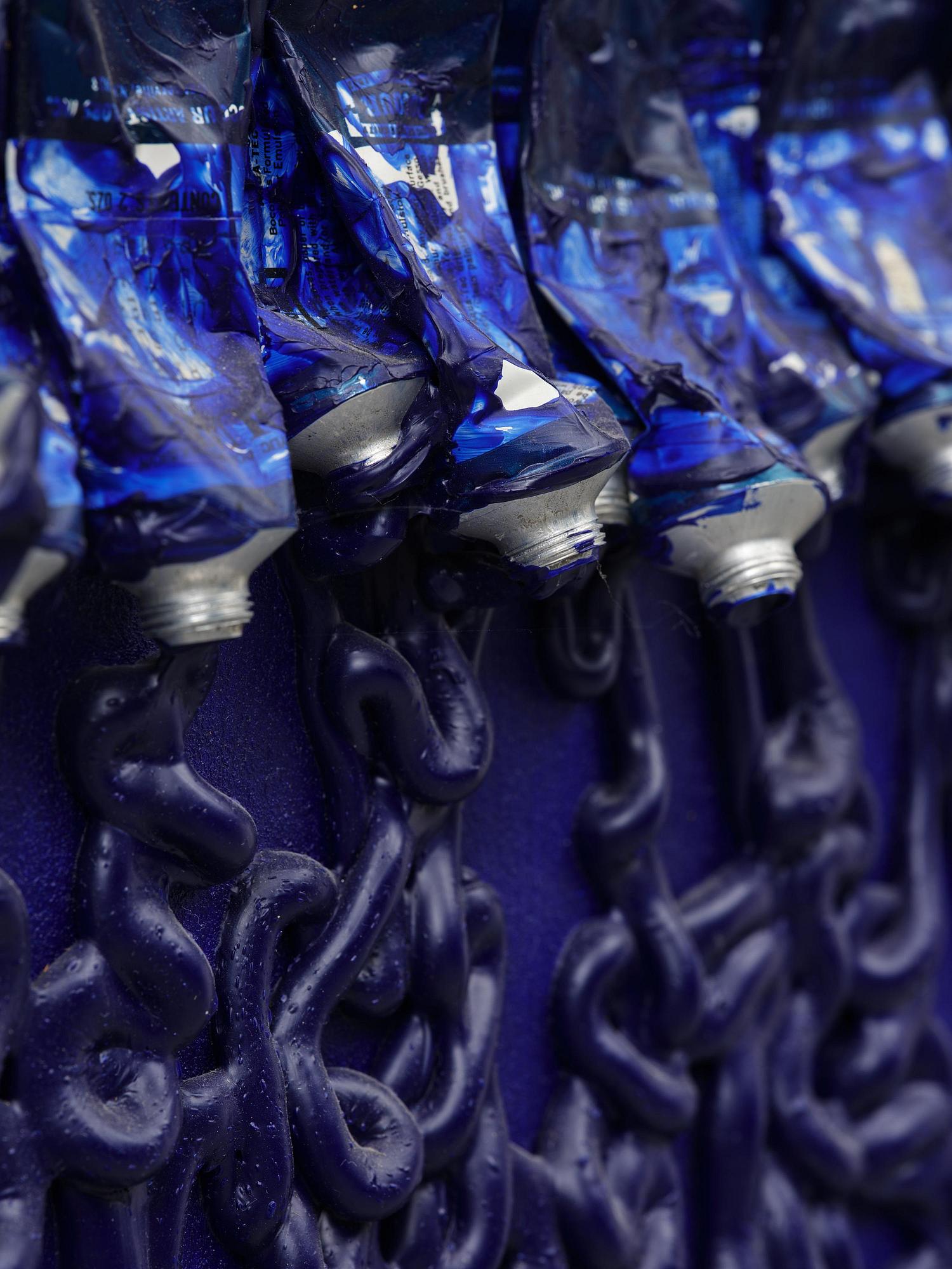 Arman (Armand Pierre Fernandez), ”Monochrome accumulation no 2505 (Ultramarin blue)”.