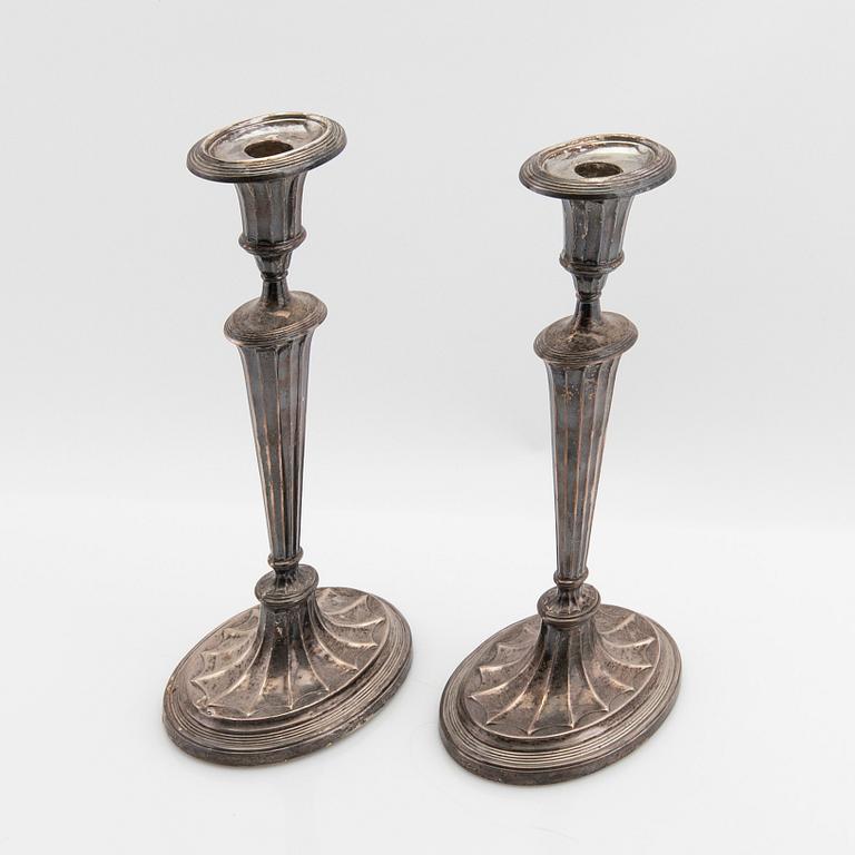 Goldsmiths & Silversmiths Co Ltd, candlesticks a pair, silver London 1901.