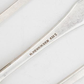 A 71 piece silver cutlery set, Norway, first half of the 20th century.