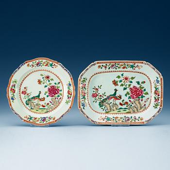 FAT samt TALLRIK, kompaniporslin. Qing dynastin, Qianlong (1736-95).