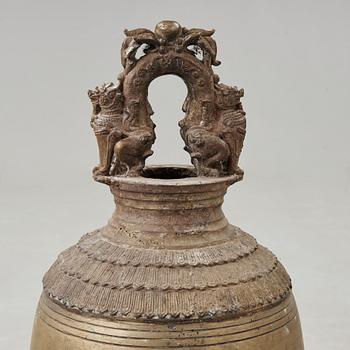 TEMPELKLOCKA, brons. Burma, 1800-tal.