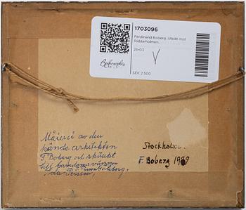 Ferdinand Boberg, View towards Riddarholmen.