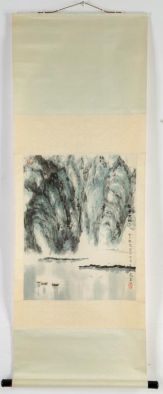 A Chinese hanging scroll, Gao Mang (1926-2017), signed and dated 1983.